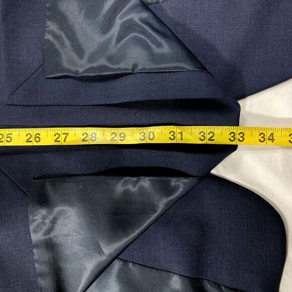Pronto Uomo Platinum Wool Blazer Navy Blue 2 Vent 48 50 L Executive Fit - Picture 9 of 16